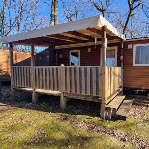 Mobilheim 4 Personen - 76 Résidence Les Pétunias + Überdachte Terrasse +Fernsehen 1/4 Pers.