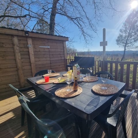 Mobilheim 6 Personen - 37 Résidence les vignes 32m2, Klimaanlage + Fernseher + Geschirrspüler + Überdachte Terrasse 1/6 Pers.