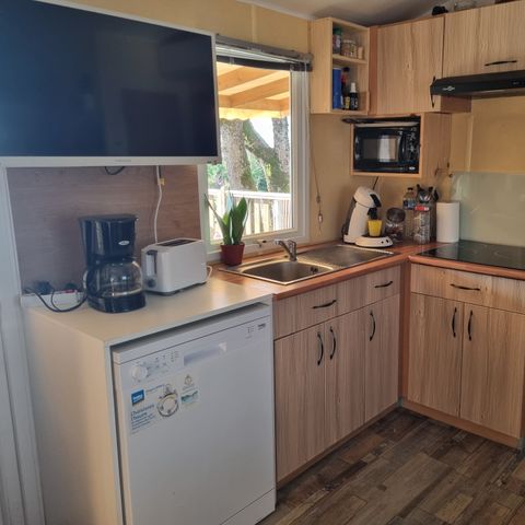 Mobilheim 6 Personen - 37 Résidence les vignes 32m2, Klimaanlage + Fernseher + Geschirrspüler + Überdachte Terrasse 1/6 Pers.