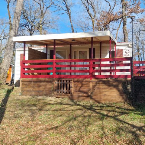 Mobilheim 4 Personen - 05 Résidence le framboisier 32M2, überdachte Terrasse, Fernseher + Geschirrspüler 1/4 Pers.