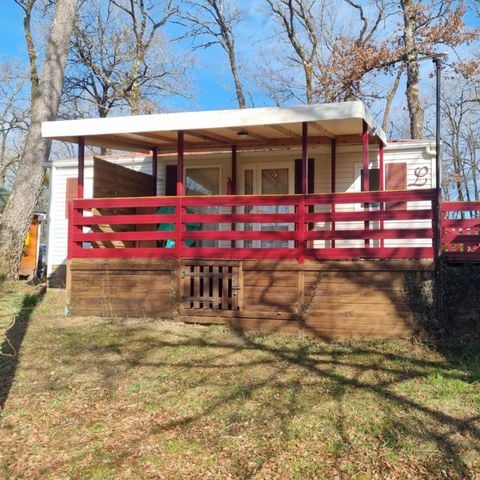 Stacaravan 4 personen - 05 Résidence le framboisier 32M2, Overdekt terras, Televisie + vaatwasser 1/4 pers.