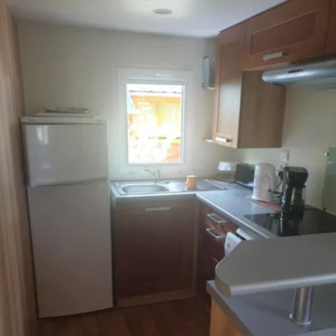 Mobilheim 4 Personen - 05 Résidence le framboisier 32M2, überdachte Terrasse, Fernseher + Geschirrspüler 1/4 Pers.