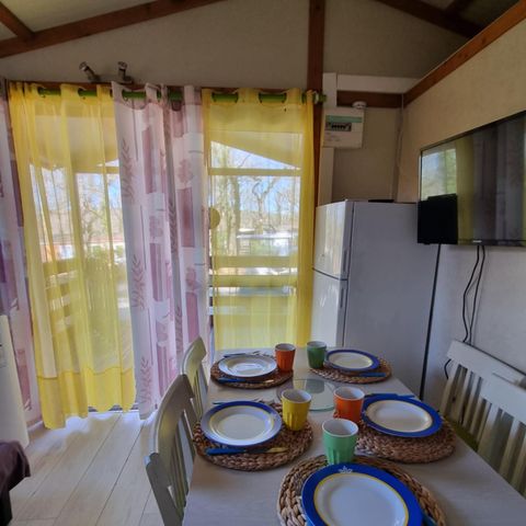 MOBILHOME 5 personas - 28 Cottage Détente 25m² Terraza cubierta + aire acondicionado + TV 1/5 pers