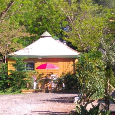 Tente en toile et en bois 5 personnes - Tente Lodge Meublée 2 chambres 5 P