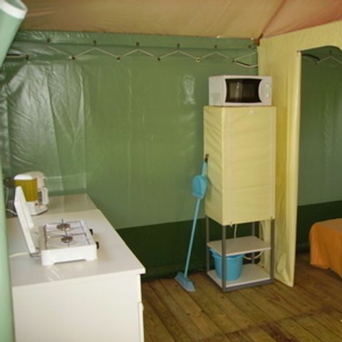 Tente en toile et en bois 5 personnes - Tente Lodge Meublée 2 chambres 5 P
