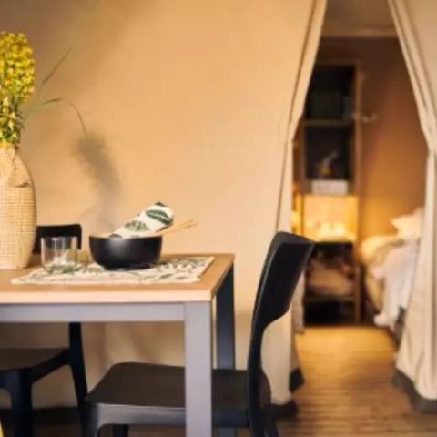 TENDA IN TELA E LEGNO 4 persone - Tenda Lodge Cristal 3 camere per 4 persone*** (in francese)