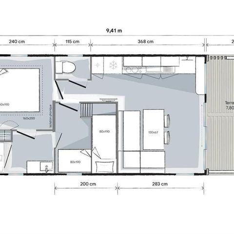 MOBILHOME 4 personas - Privilège - 28 m² (28 pies cuadrados)