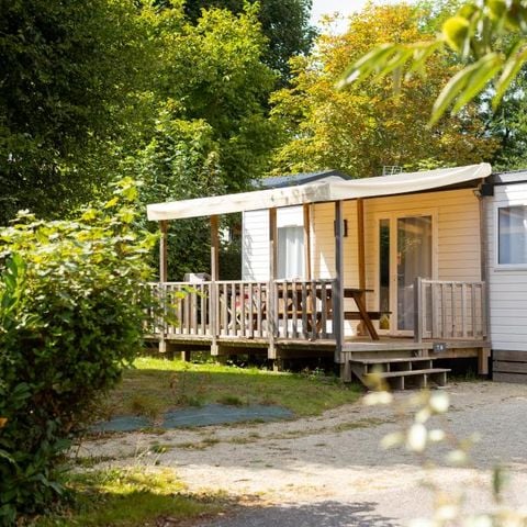 Mobilheim 6 personen - Confort Plus - 3 Zi - große halbüberdachte Terrasse
