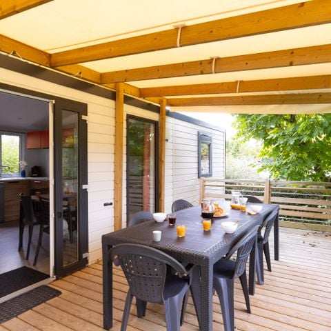 Mobilheim 6 Personen - COTTAGE PRIVILEGE 3 CH- Halbüberdachte Terrasse (Fotos nicht vertraglich bindend)
