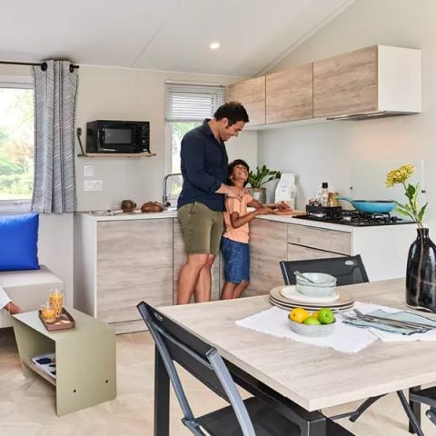 Mobilhome 6 personnes - COTTAGE PREMIUM 40m2- 3CH - 2 SDB - borne de recharge électrique 6 personnes