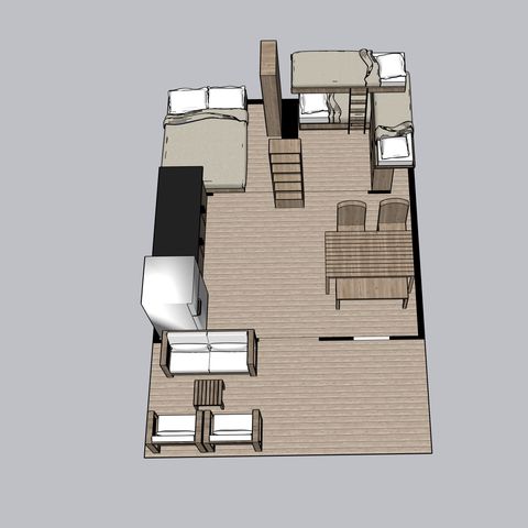 TENTE TOILE ET BOIS 5 personnes - Lanterna - Tente Safari Confort + climatisation