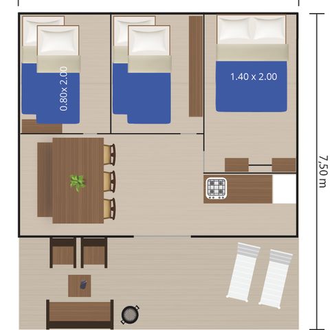 SafariZelt 5 Personen - Safarizelt Luxe (6P)