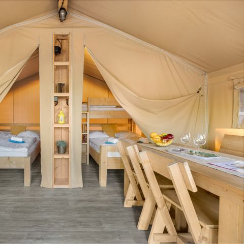 TENTE TOILE ET BOIS 5 personnes - Lanterna - Tente Safari Lodge + air conditionné (5P)