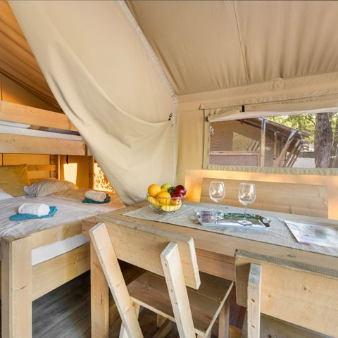 TENTE TOILE ET BOIS 5 personnes - Lanterna - Tente Safari Lodge + air conditionné (5P)