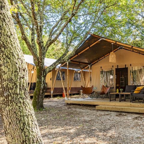 TENDA IN TELA E LEGNO 6 persone - Lanterna - Tenda Safari Lodge + aria condizionata (6P)