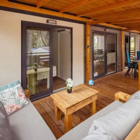 Stacaravan 6 personen - Premium 2 slaapkamers 2 badkamers Lounge Premium zone