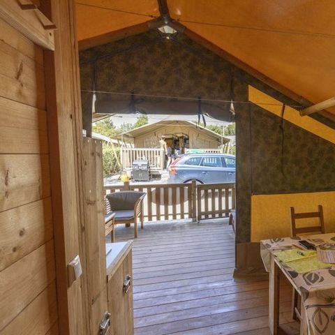 TENDA IN TELA E LEGNO 5 persone - Tenda Safari Sorella + servizi igienici + aria condizionata (6P)