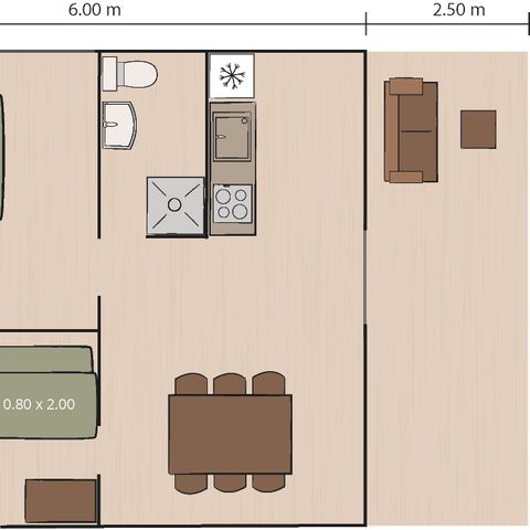 Safaritent 5 personen - Safaritent Sorella + sanitair + airco (6P)