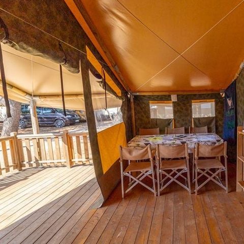 TENDA IN TELA E LEGNO 5 persone - Lanterna - Tenda Safari Relax