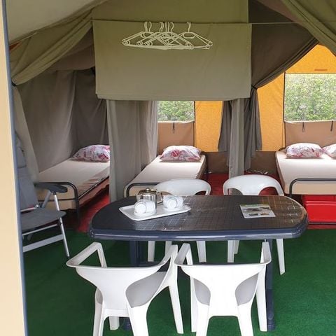 TENTE TOILE ET BOIS 5 personnes - Lanterna - Tente safari Harmony