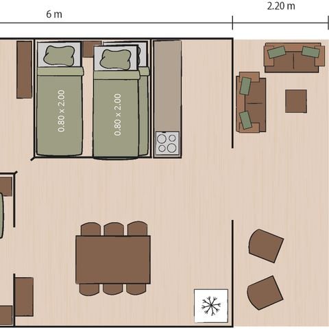 SafariZelt 5 Personen - Lanterna - Safari-Zelt-Lodge (8P)