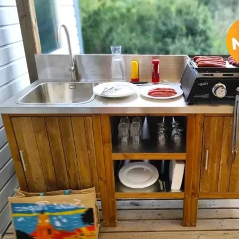 MOBILHOME 6 personas - Premium Lounge con 3 habitaciones - cocina exterior