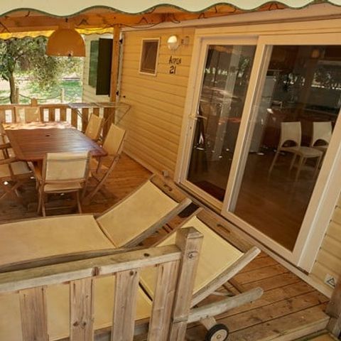 MOBILHOME 6 personas - Premium | 3 Dormitorios | 6 Pers | Terraza Elevada | Aire Acondicionado | TV