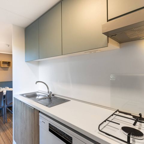 MOBILHOME 6 personas - Premium | 3 Dormitorios | Capacidad 6 | Salón Terraza | 1 Baño | Aire Acondicionado | TV