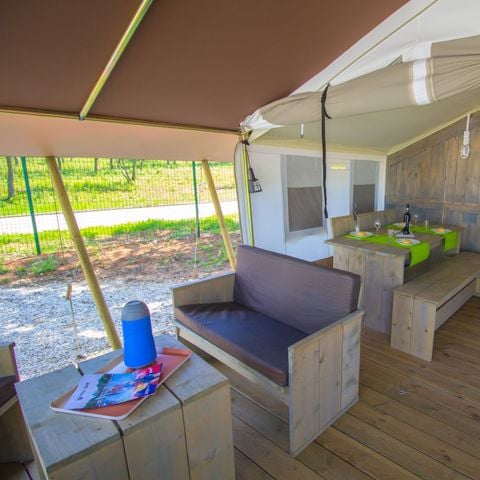 TENTE TOILE ET BOIS 4 personnes - Bijela Uvala - Tente safari + sanitaires