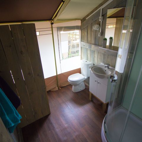 Tente en toile et en bois 4 personnes - Bijela Uvala - Tente safari + sanitaires