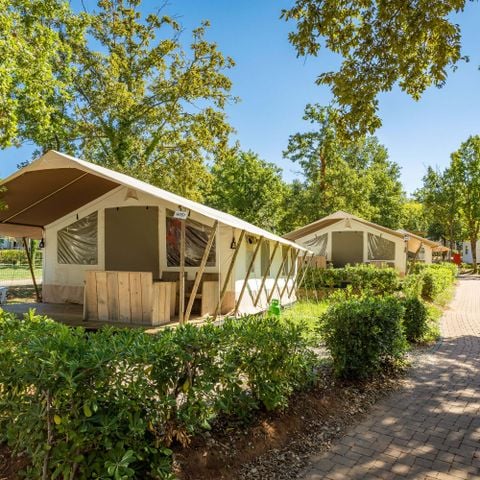 TENTE TOILE ET BOIS 4 personnes - Bijela Uvala - Tente safari + sanitaires