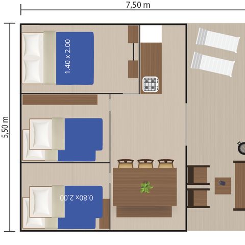Safaritent 4 personen - Safaritent Lodge + airco (6P)