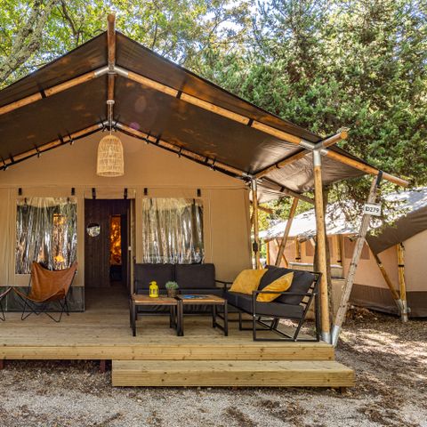 TIENDA DE LONA Y MADERA 4 personas - Bijela Uvala - Tienda Safari Lodge + aire acondicionado (6P)