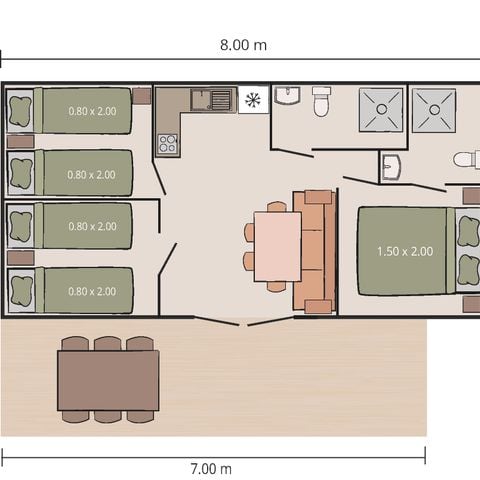 Mobilheim 4 Personen - Mobilheim Funtana 