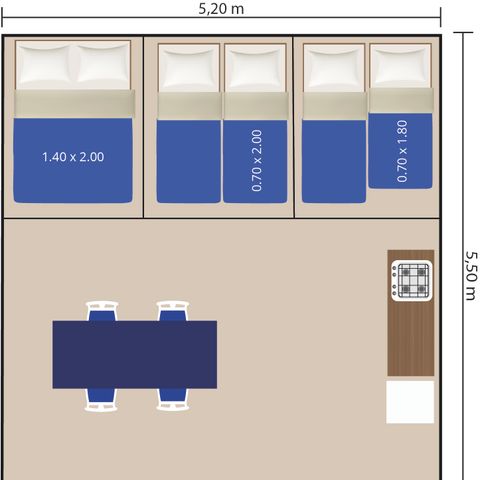 TIENDA DE CAMPAÑA 4 personas - Bijela Uvala - Tienda bungalow de lujo