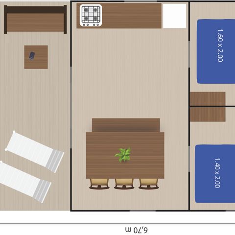 SafariZelt 4 Personen - Safarizelt Lodge + Klima (5P) 