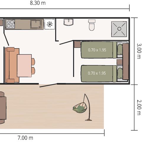 BUNGALOW 4 personnes - Bijela Uvala - Mobil-home Fuskulin