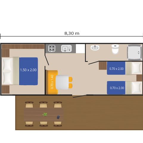 Stacaravan 4 personen - Mobile home Fuskulin