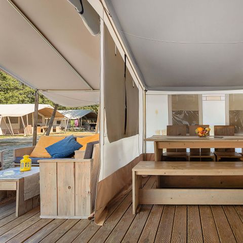 TIENDA DE LONA Y MADERA 4 personas - Bijela Uvala - Tienda safari de lujo