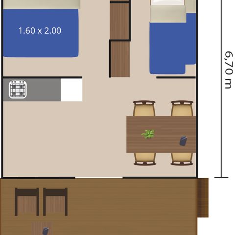 TIENDA DE LONA Y MADERA 4 personas - Bijela Uvala - Tienda Safari Bella Vista + aire acondicionado (4P)