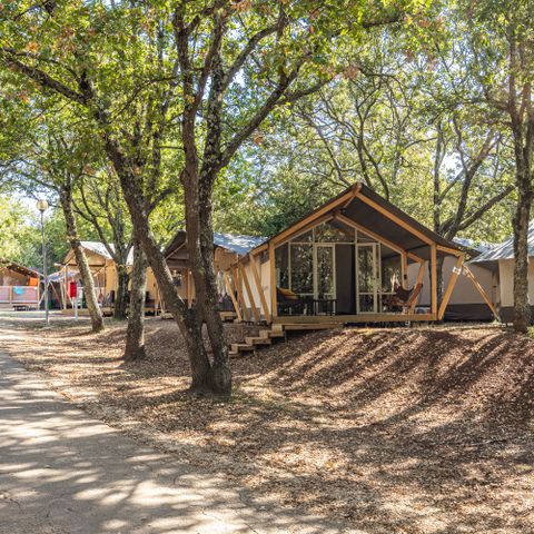 Tente en toile et en bois 4 personnes - Bijela Uvala - Tente safari Bella Vista + air conditionné (4P)