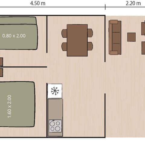 CANVAS AND WOOD TENT 4 people - Safari tent Bella Vista + airco (4P)