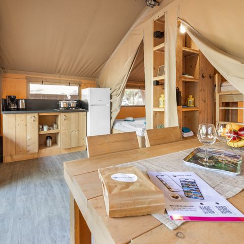 TIENDA DE LONA Y MADERA 4 personas - Bijela Uvala - Tienda Safari Acogedora