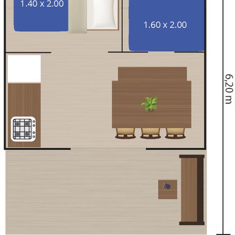 TIENDA DE LONA Y MADERA 4 personas - Bijela Uvala - Tienda Safari Acogedora