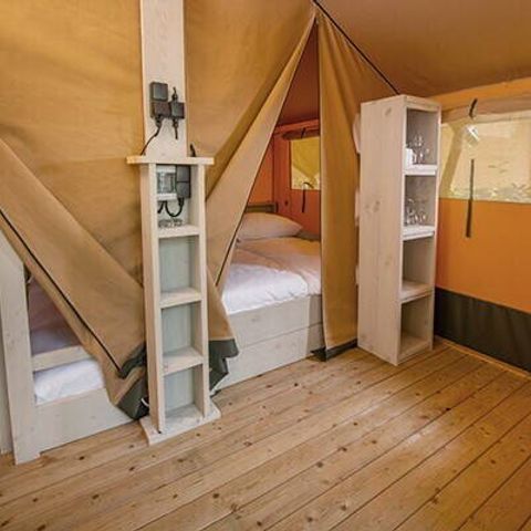 TENDA DA CAMPEGGIO 5 persone - Tenda Super Lodge | 2 camere da letto | Capacità 4-5 persone | Piccola terrazza | Senza bagno