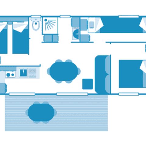 Mobile home 6 persons - Cottage 6p 3ch ****