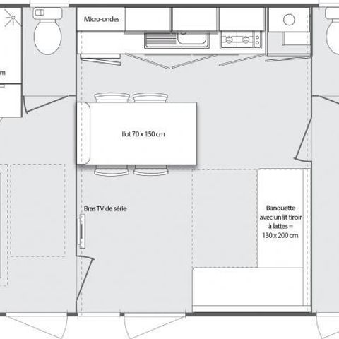 MOBILHOME 5 personas - Mobile-Home Premium 33m² 2 dormitorios 2 baños (2016) 4/5 pers