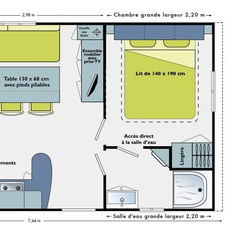 MOBILHOME 6 personas - Mobil-home Standard 27m² 2 dormitorios (2005/2013) 4/6 pers
