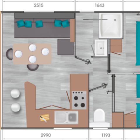 MOBILHOME 4 personas - Mobil-home Premium 27m² 2bed (2017) 4 pers