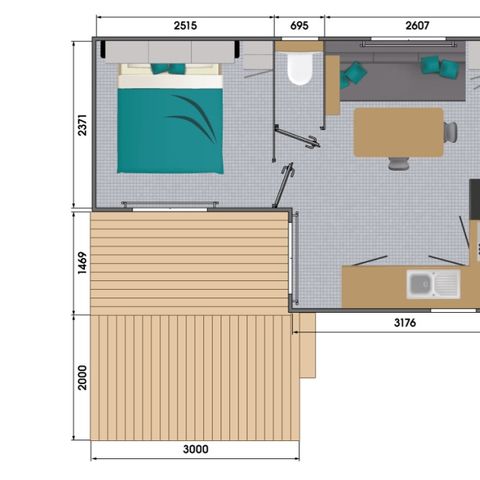 MOBILHOME 4 personas - Confort mobil-home 27m² 2 habitaciones (2015) 4 pers